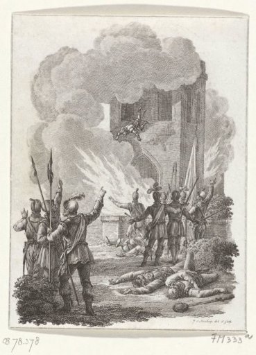 Jan van Schaffelaar jumps from the tower, 1482