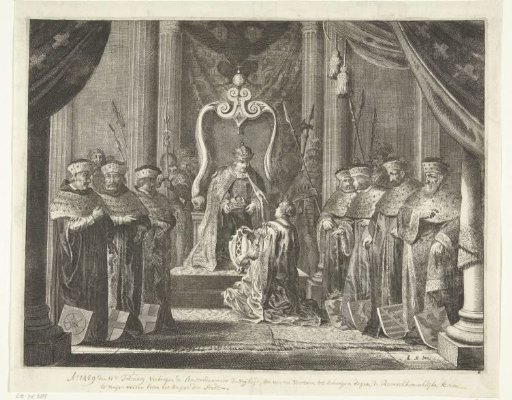 Amsterdam receives the imperial crown from Emperor Maximilian I