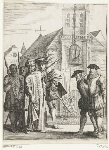 Jan Kruyze and Willem van Deutichem punished in turn in the Wassenaarskooi at Hattem, 1520