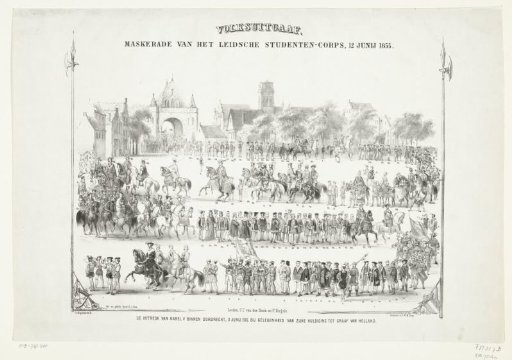 Masked procession by the Leiden Student Corps: entry of Emperor Charles V in Dordrecht, 1515