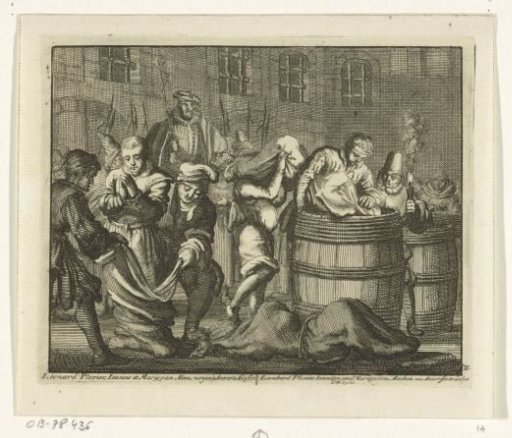 Leonard Plovier and two girls drowned in barrels in Antwerp, 1560