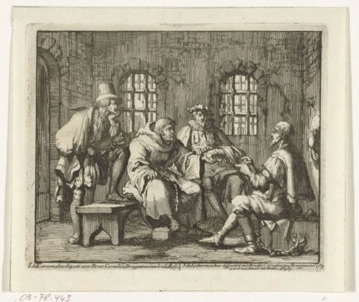 Jacob the Candlemaker disputes in the prison in Bruges with Brother Cornelis, 1569