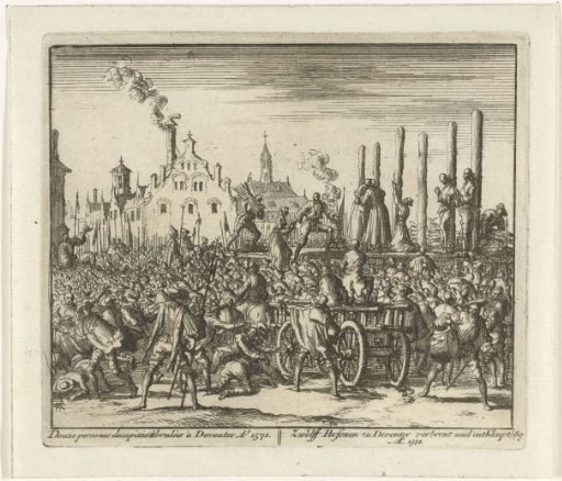 Harmen de Verwer and five others burned in Deventer, 1571