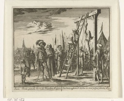 Jan Smit hanged by one leg in Haarlem, 1572