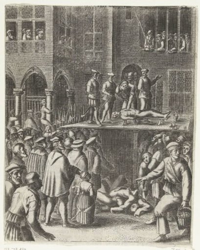 Execution of the Anabaptists on the scaffold at the Dam, 1535