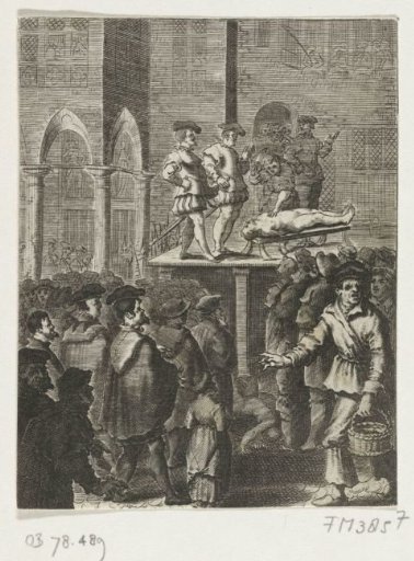 Execution of the Anabaptists on the scaffold at the Dam, 1535