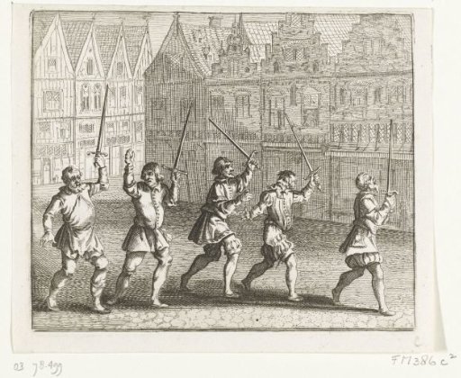 Sword runners in Amsterdam, 1534