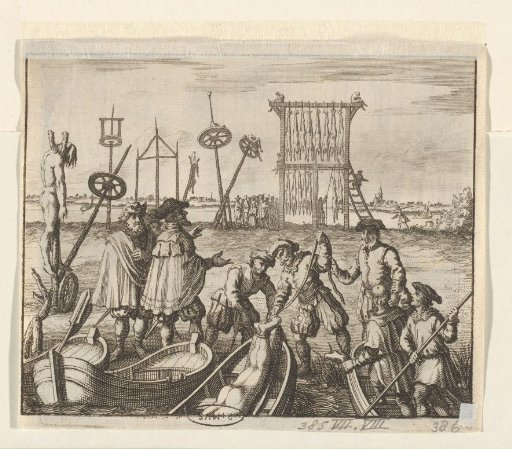 The bodies of the Anabaptists on the gallows field, 1535