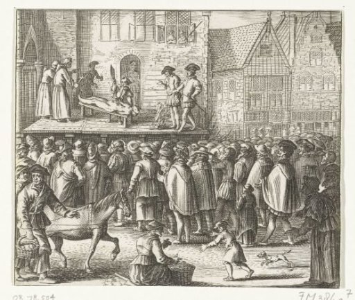 Execution of the Anabaptists on the scaffold at the Dam, 1535