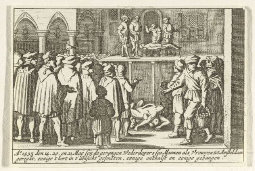 Execution of the Anabaptists on the scaffold at the Dam, 1535