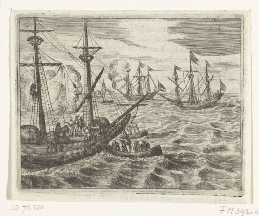 Two French privateer ships captured at the mouth of the Meuse, 1536