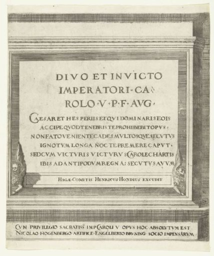 Sheet with the dedication to Emperor Charles V, dedication