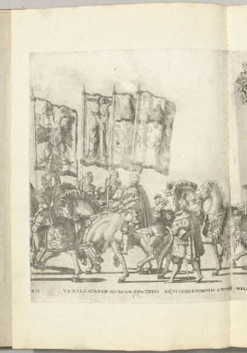 Standard-bearers with the arms of Habsburg and the Pope of Rome, plate I