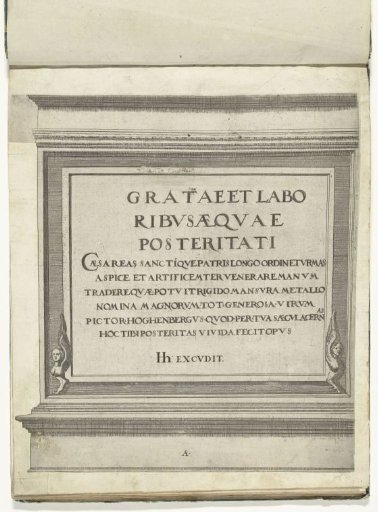 Title print for the print series Procession of Charles V with the Pope in Bologna after his coronation as Emperor, 1530, plate A