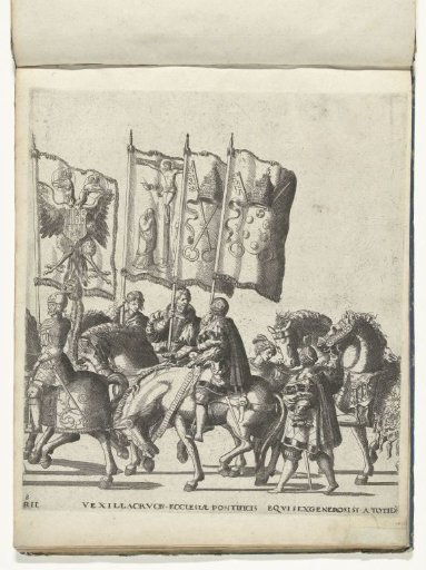 Standard-bearers with the arms of Habsburg and the Pope of Rome, plate 8
