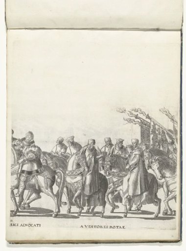 Officials of the papal court on horseback, plate 11