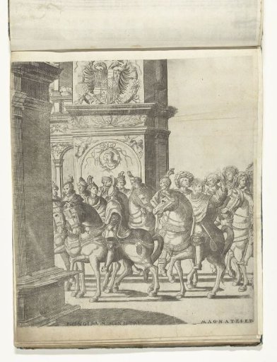 Head of the procession at a triumphal arch, plate 1