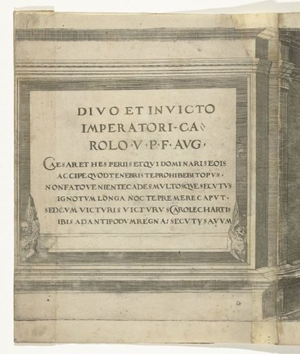Sheet with the dedication to Charles V, dedication