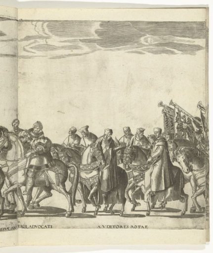 Officials of the papal court on horseback, plate 11