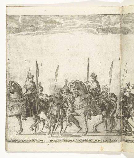 Boniface IV Paleologo, Marquis of Montferrat, with the imperial scepter, and Francesco Maria della Rovere, Duke of Urbino, with the imperial sword, plate 24