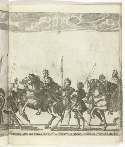 Philip, Palatine and Duke of Bavaria, with the imperial orb, and Charles III, Duke of Savoy, with the imperial crown, plate 25