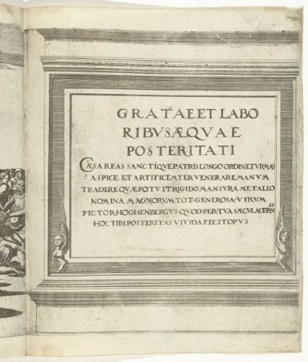 Title print for the print series Procession of Charles V with the Pope in Bologna after his coronation as Emperor, 1530, plate [A]