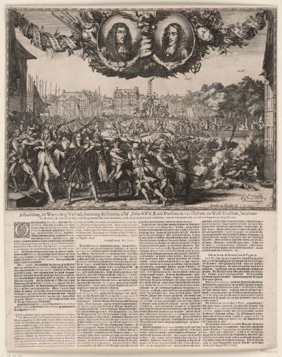 Large Plate of the Murder of the De Witt Brothers, 1672