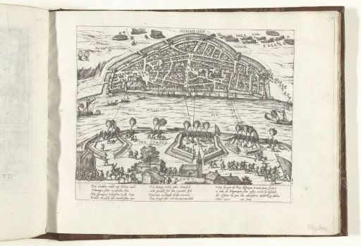 Nijmegen bombarded by Maurice from Knodsenburg, 1590