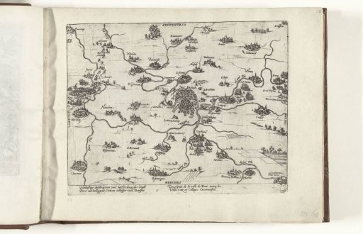 Map of Paris and surroundings, 1590