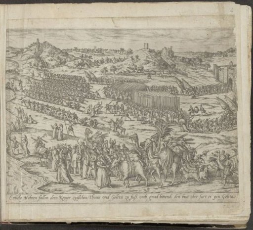 Persons kneeling before Emperor Charles V