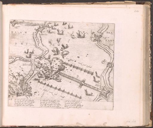 Parma's ship bridge over the Scheldt blown up, 1585