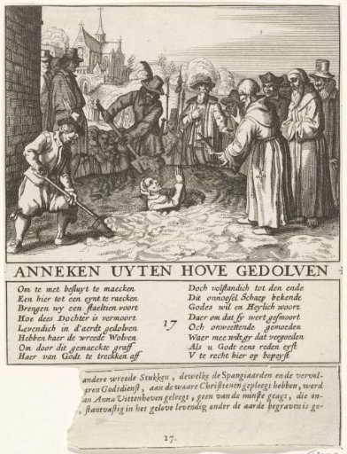 Anneken van den Hove buried alive in Brussels, 1597