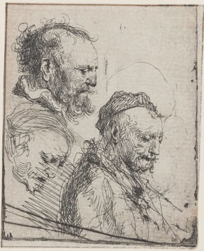 Three studies of old men's heads