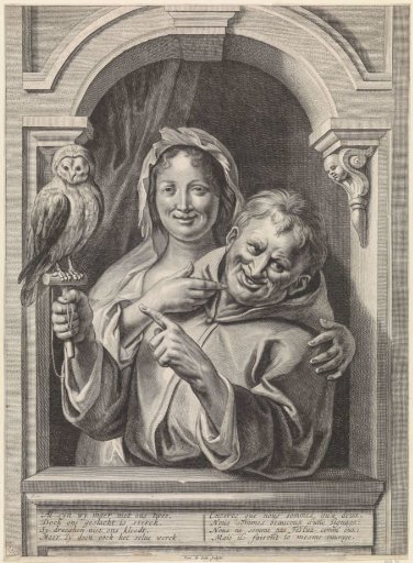 Man with Owl in Window