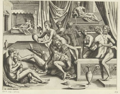 Bathing men and women