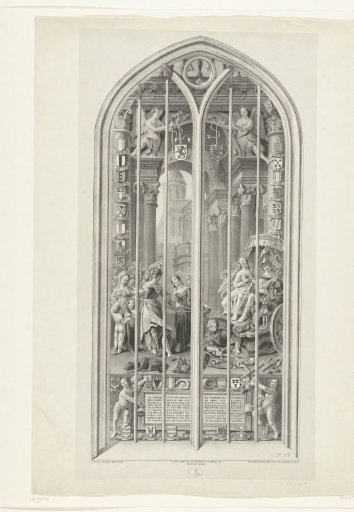 The stained glass window Freedom of Conscience triumphs over Tyranny, ca. 1568-1595