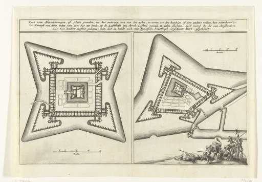 Two plans of an unbuilt fortress in Amsterdam