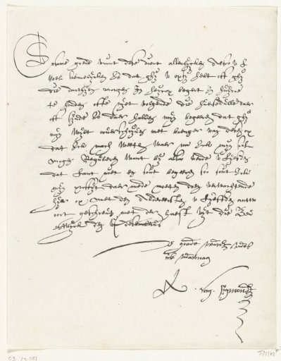 Facsimile of a letter from Egmont