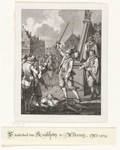 Ruychaver at the corpse of a Spanish-leaning councillor in Alkmaar, 1573