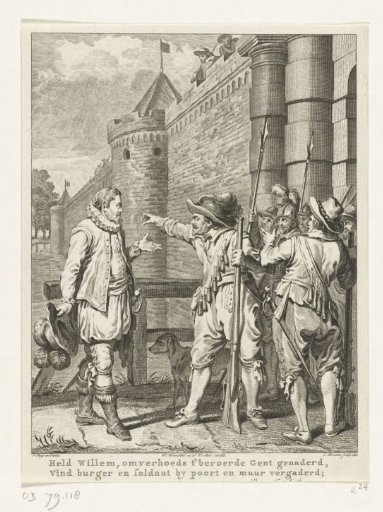 Orange visits the rebellious city of Ghent alone, ca. 1579
