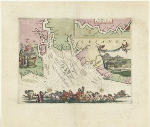 Map of the mouth of the Thames with the Campaign to Chatham, 1667