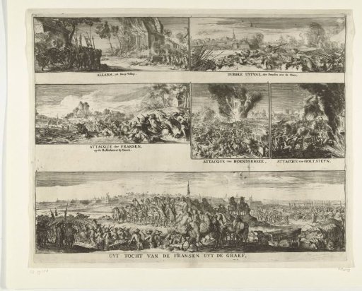 Six scenes from the siege and capture of Grave by William III, 1674