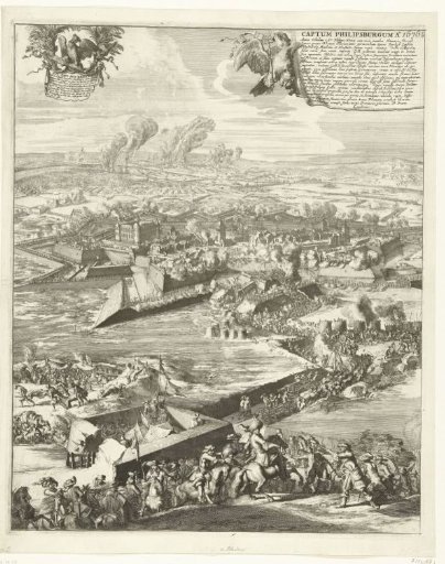 Siege and capture of Philippsburg (left sheet), 1676