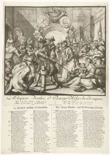 Satirical print on the interference of Louis XIV in the English succession, 1689