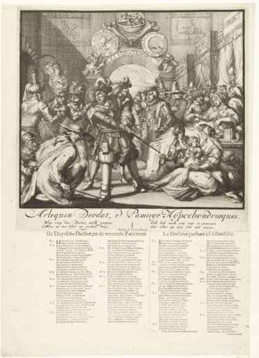 Satirical print on the interference of Louis XIV in the English succession, 1689