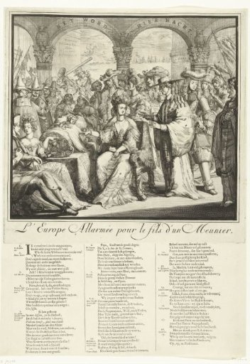Satirical print on the failed plan with the substitute child, 1689