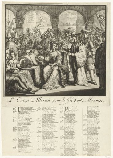 Satirical print on the failed plan with the substitute child, 1689