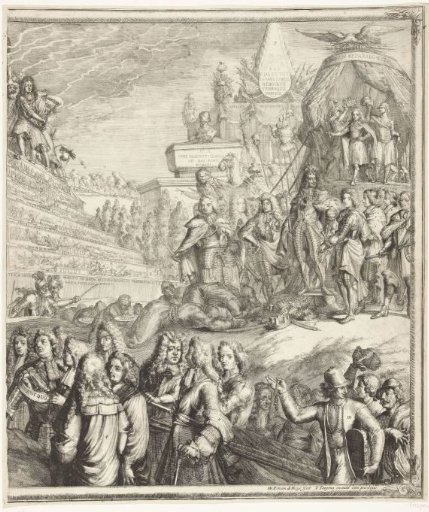 Allegory on the Events of 1689 with William III and Mary on the Throne (Right Half)