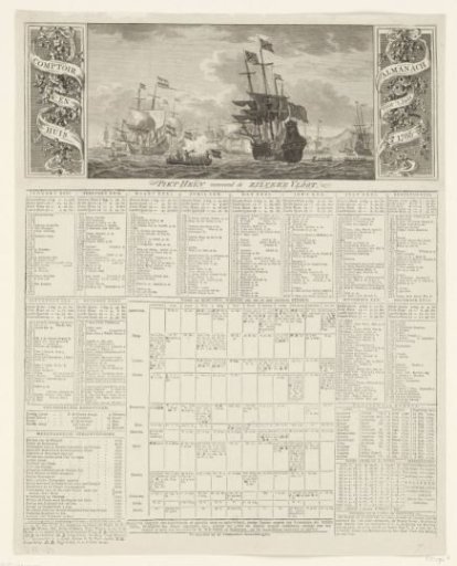 Almanac with the capture of the Spanish Silver Fleet by Piet Hein in 1628