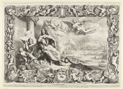 Portrait of Cornelis de Witt with the Raid on Chatham in the background, ca. 1670